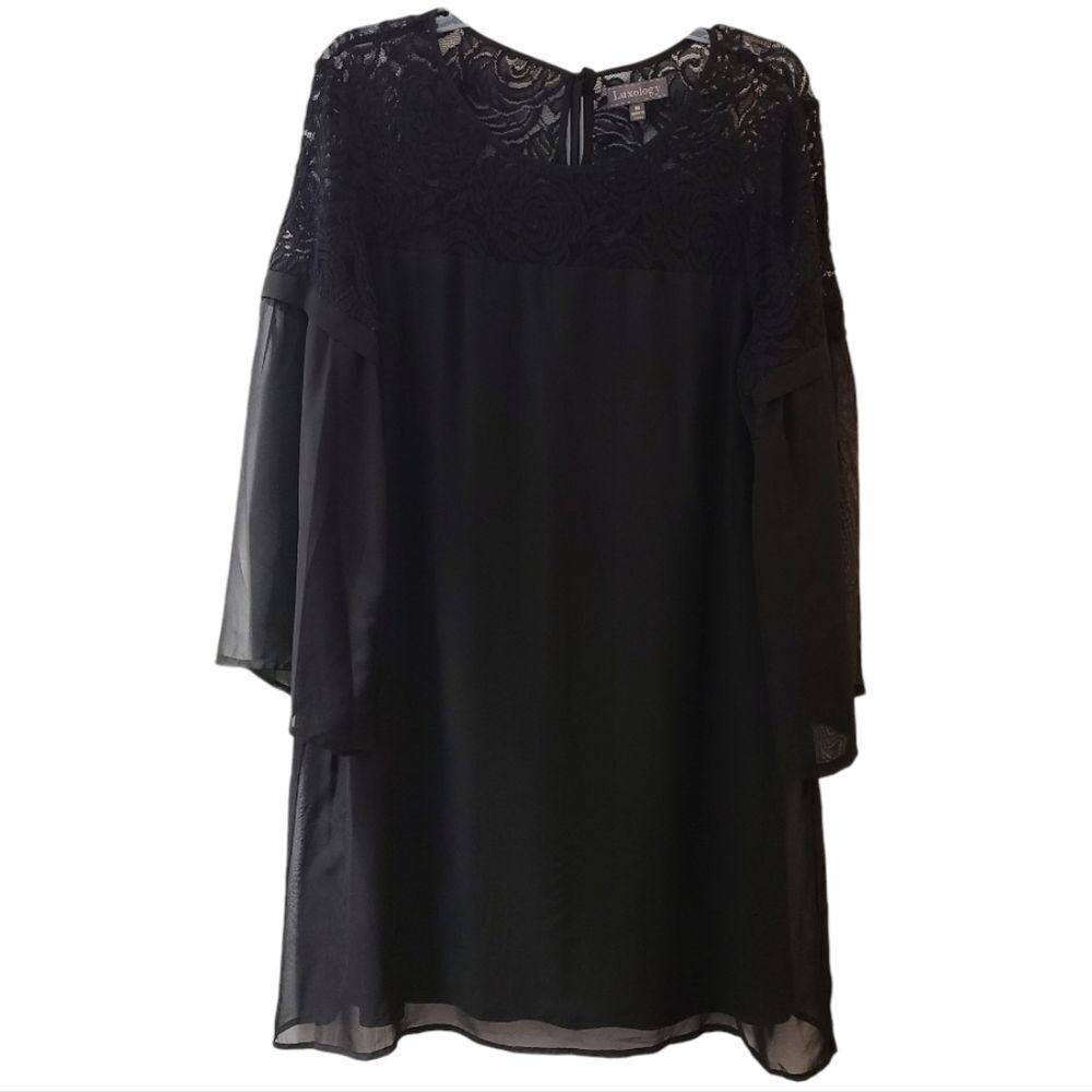 Luxology Black Lace Swing Dress